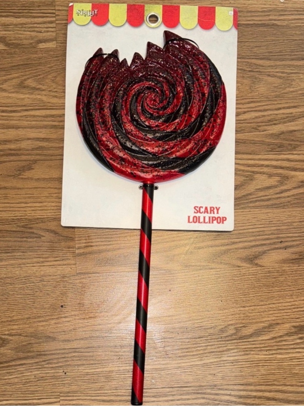 Spirit Red & Black Spiral Scary Lollipop Prop